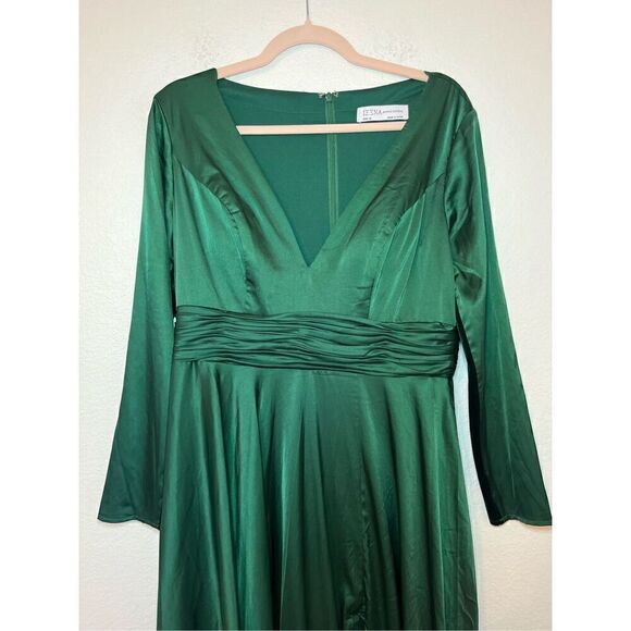 Mac Duggal LONG SLEEVE RUCHED WAIST A-LINE GOWN New - Picture 6 of 10